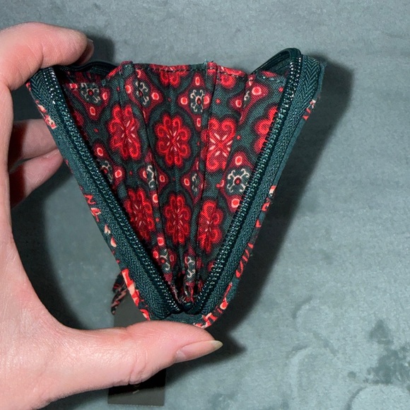 Vera Bradley Quilted Floral Wallet - Green and Red - Picture 11 of 14